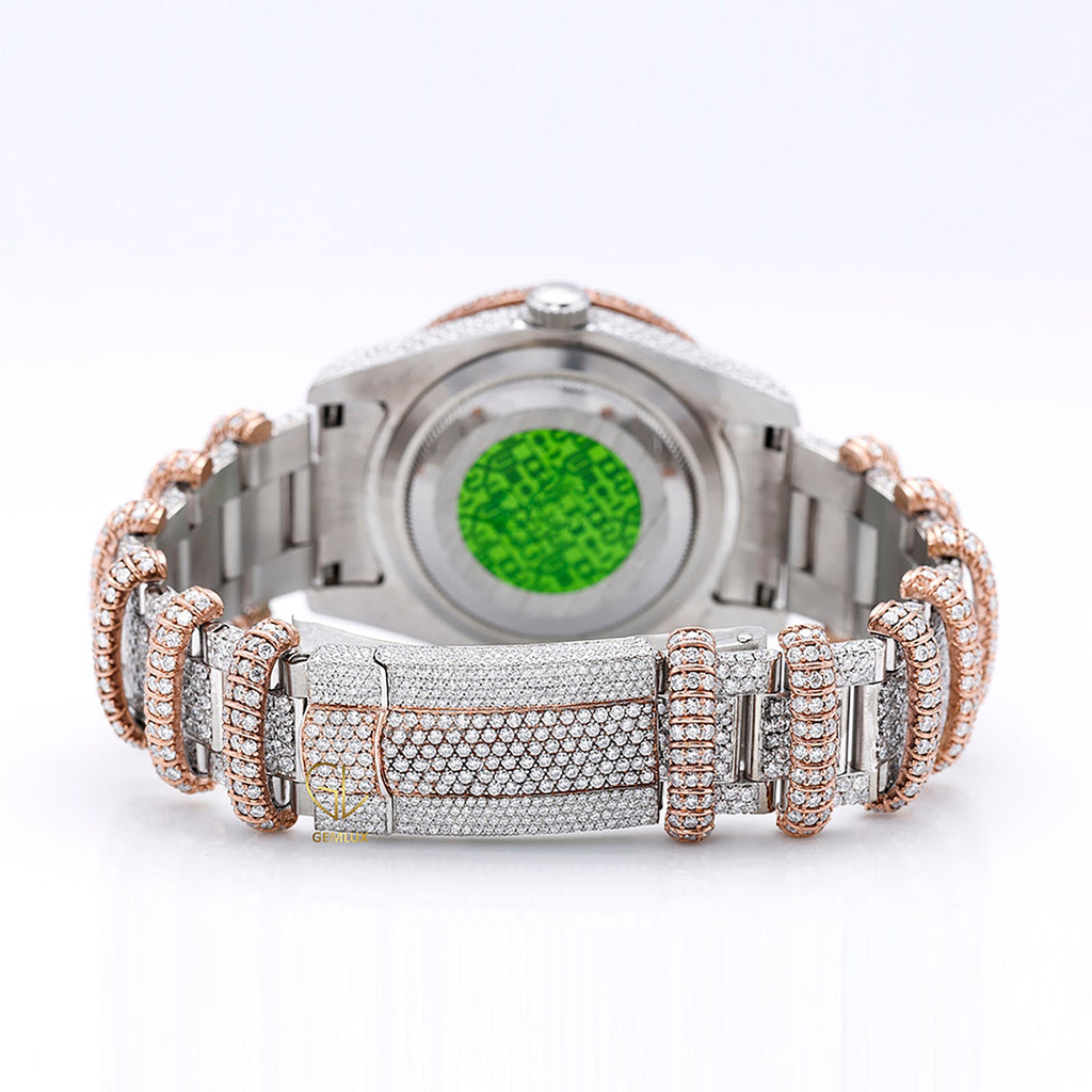Customised Iced Out Roman Dial Moissanite Diamond Snake Watch