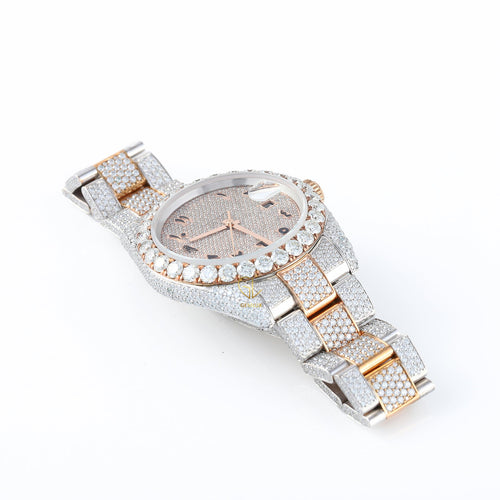 Arabic Dial Iced Out VVS Moissanite Rolex