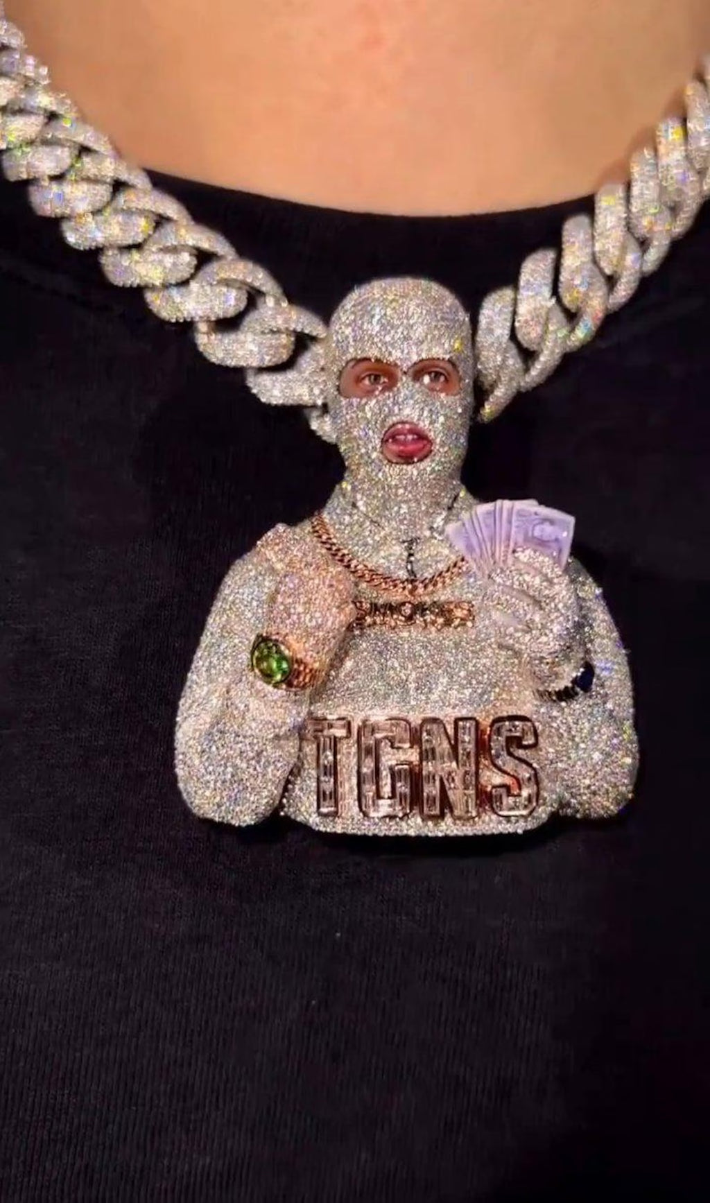 Customized Ski Masked Figure Diamond VVS Pendant