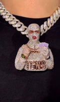 Customized Ski Masked Figure Diamond VVS Pendant
