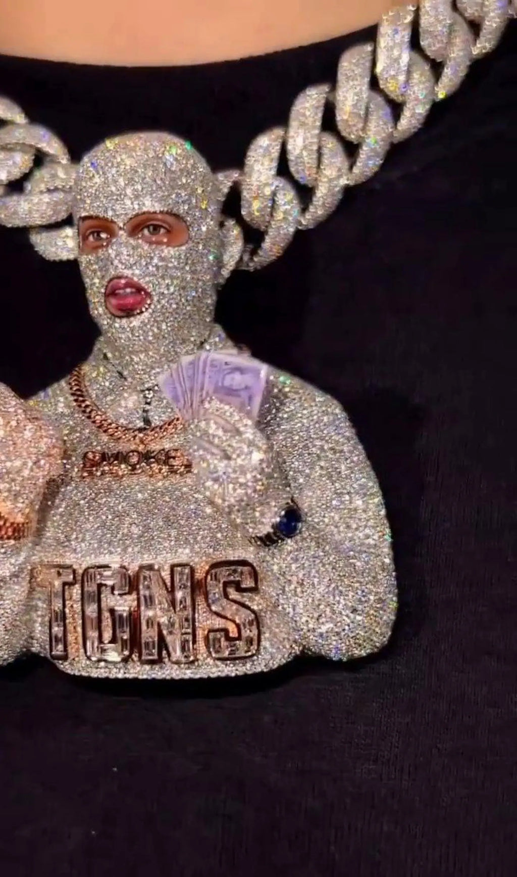 Customized Ski Masked Figure Diamond VVS Pendant