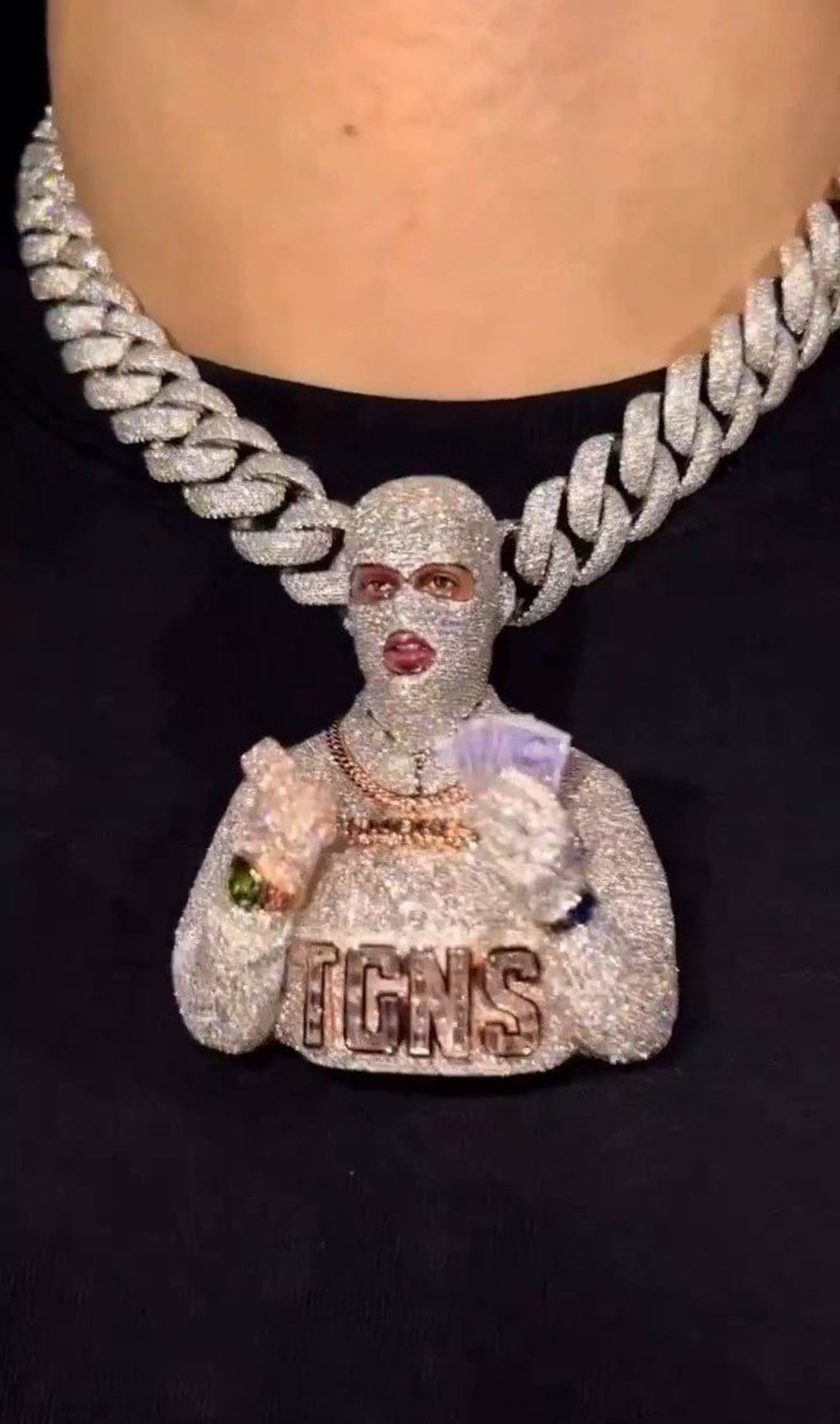 Customized Ski Masked Figure Diamond VVS Pendant